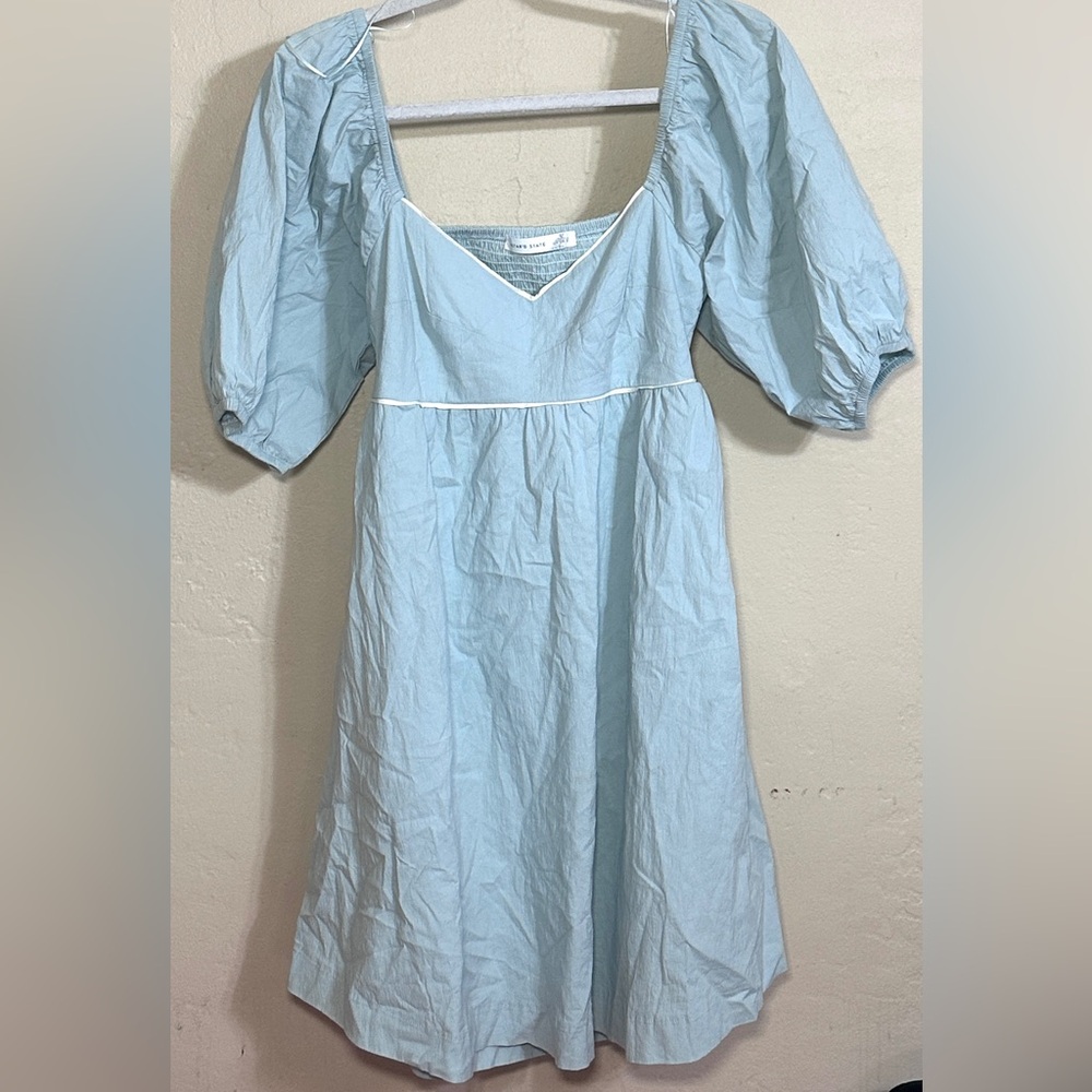 Altar’d State Light Blue Puff Sleeve Dress